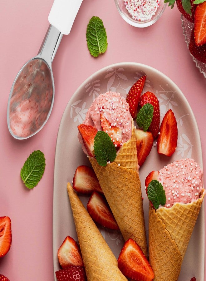 Fackelmann Ice Cream Scoop with Stylish Arcadalina Plastic Handle | Premium Durable Stainless Steel |Ergonomic Comfort Grip and Hanging Loop - Image 3